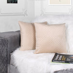 Load image into Gallery viewer, Both Side Quilted Velvet Cushion Cover (Set of 2), Beige
