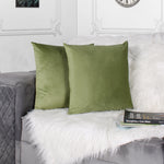 Load image into Gallery viewer, Soft Luxurious Velvet Cushion Covers Set of 2, Mehndi