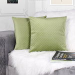 Load image into Gallery viewer, Both Side Quilted Velvet Cushion Cover (Set of 2), Mehndi