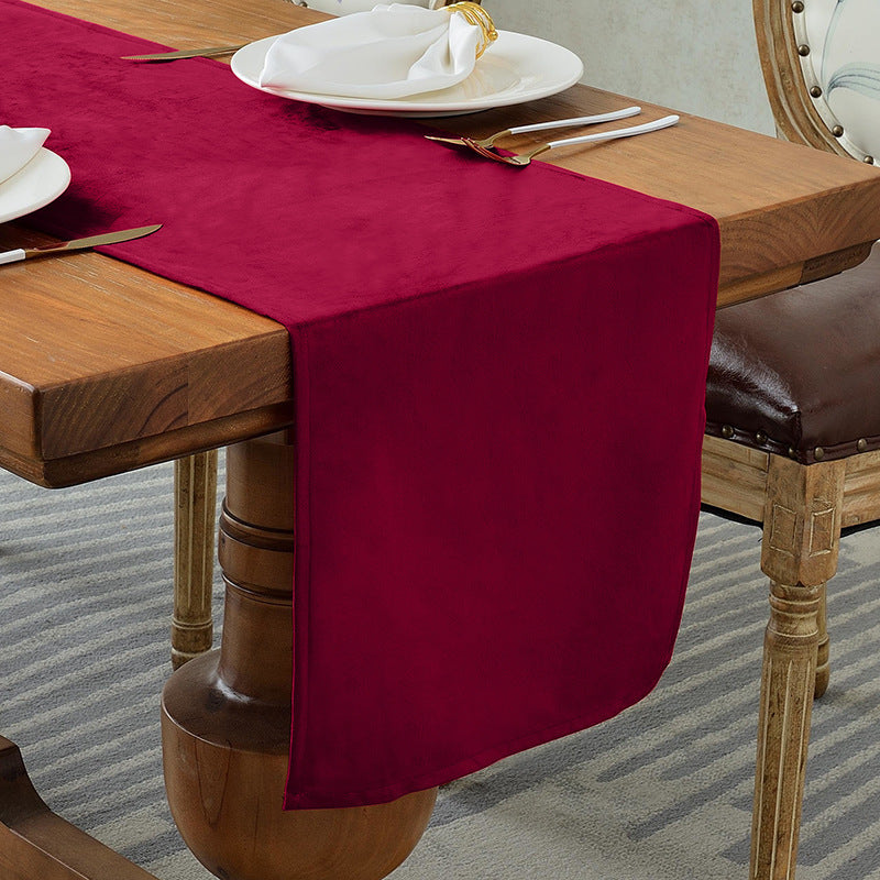 Luxurious Velvet Table Runner for Elegant Dining, Maroon