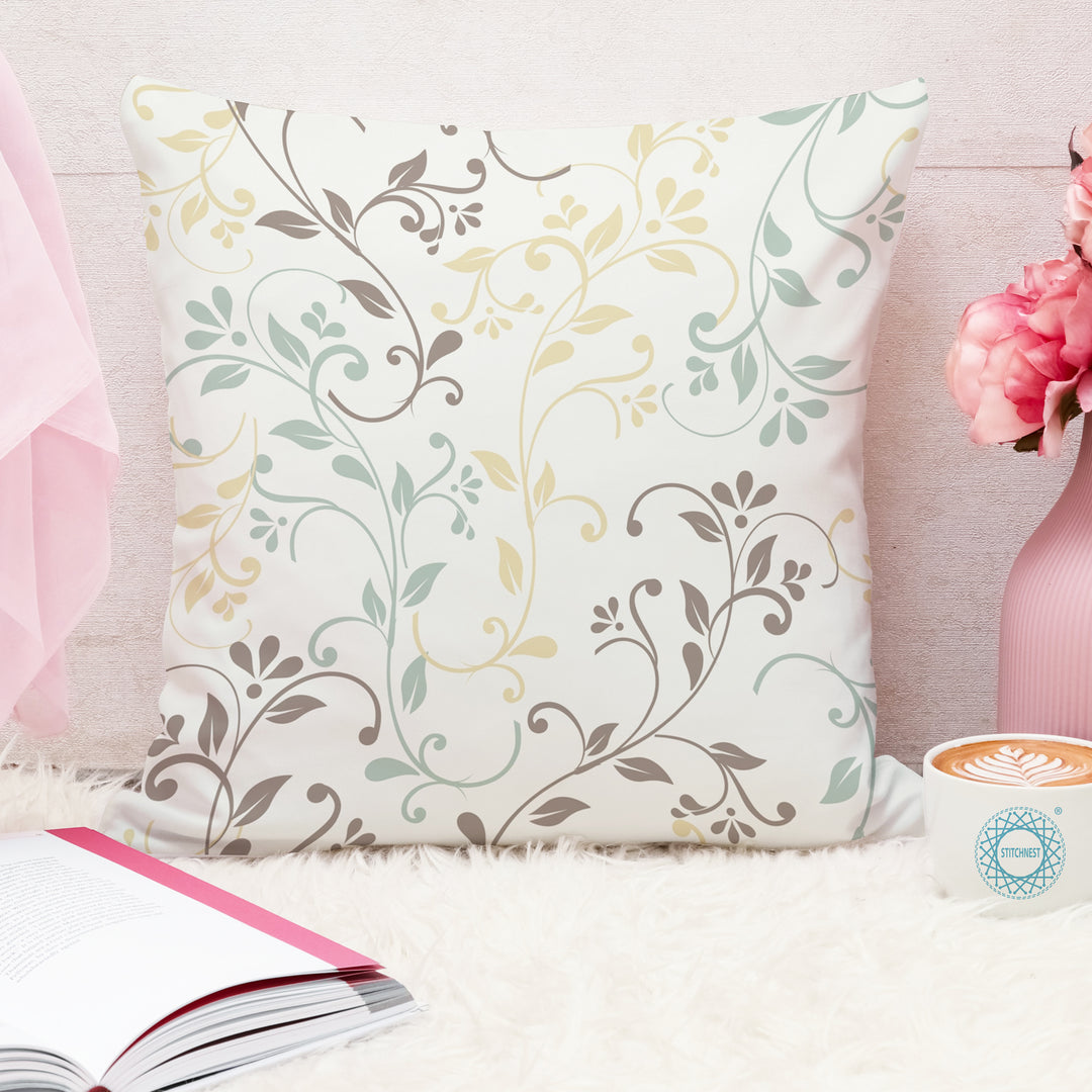 Floral Printed Canvas Cotton Cushion Covers, Set of 5