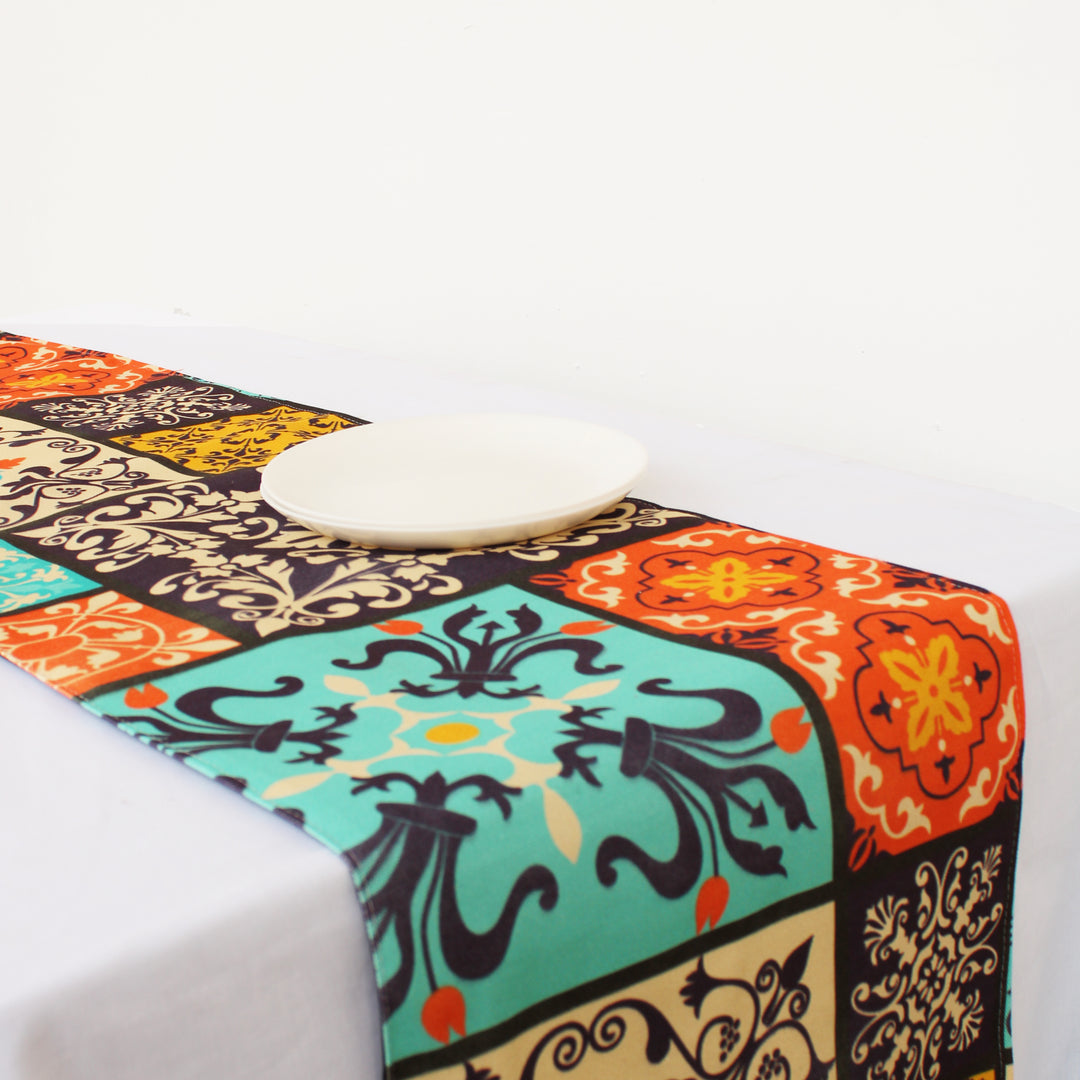 Geometric Cotton Canvas Table Runner
