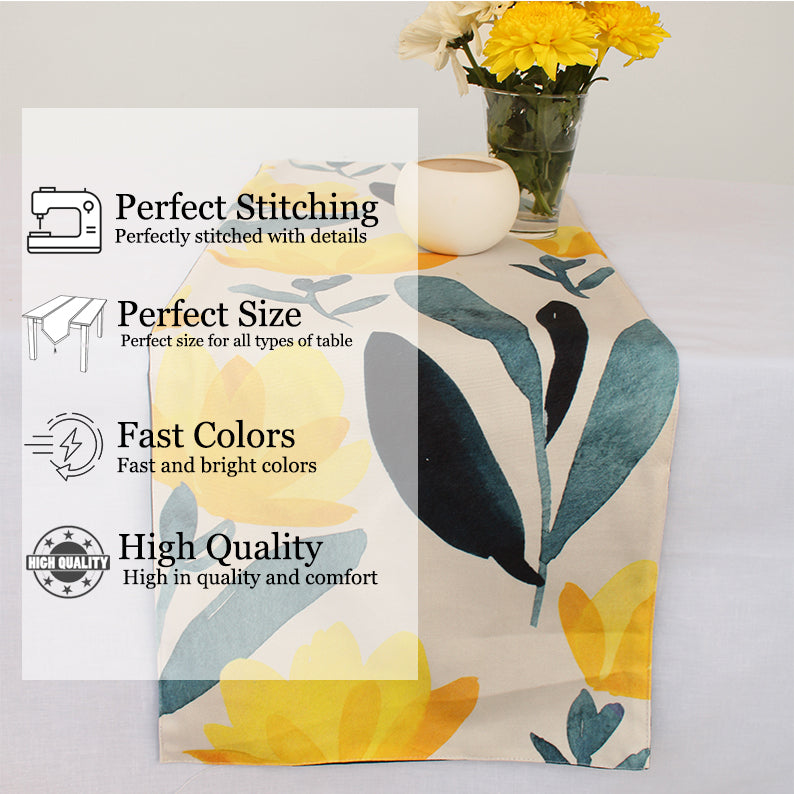 Golden Sunrise Exotic Canvas Table Runner for a Summery Look
