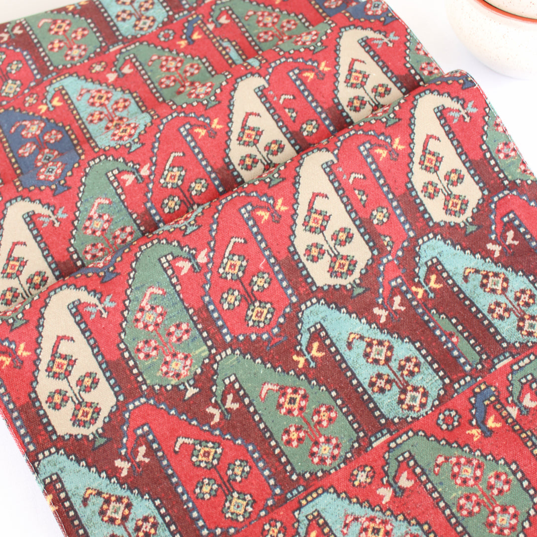 Serenity Exotic Canvas Table Runner for a Summery Look With Tassel