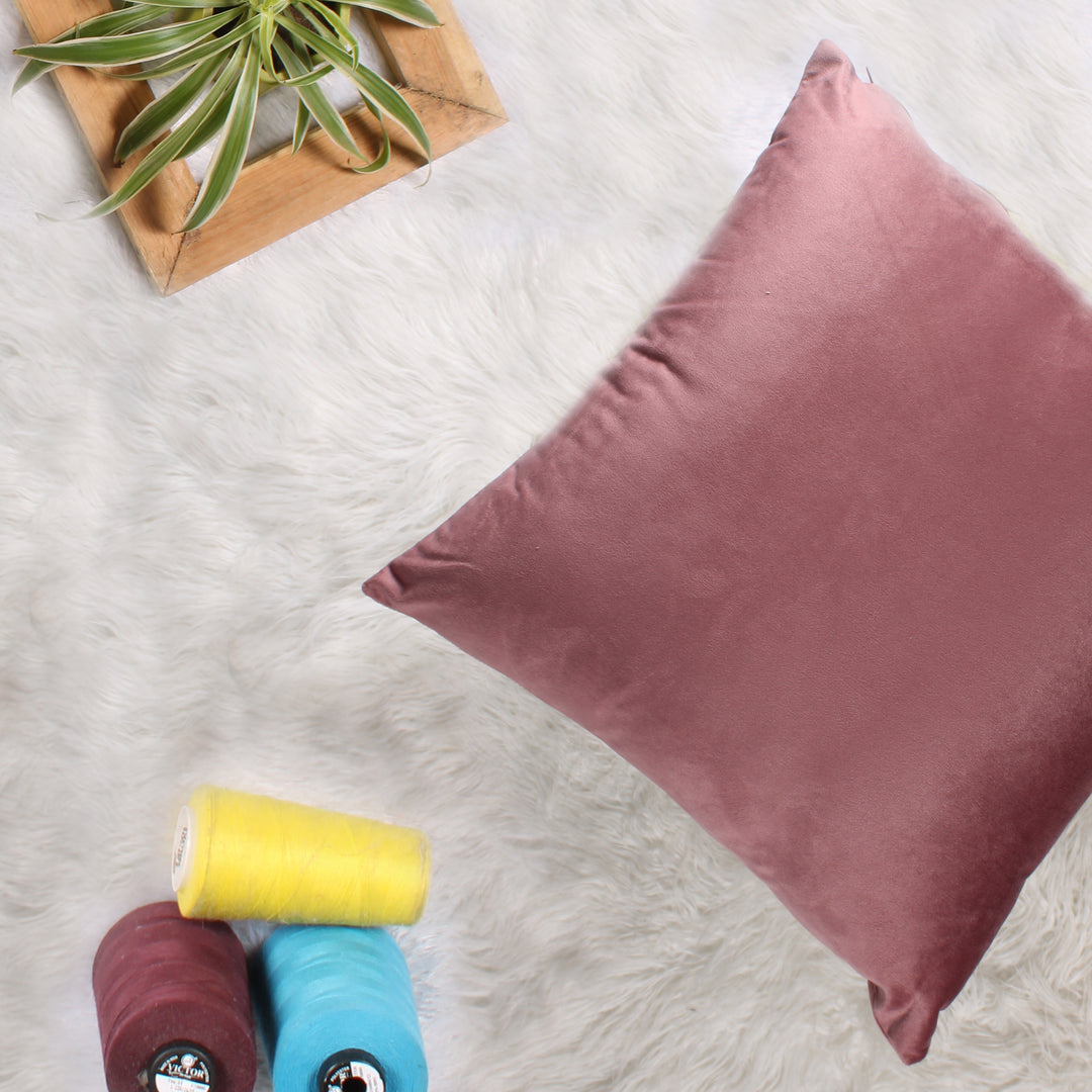 Soft Luxurious Velvet Cushion Covers Set of 2, Peach