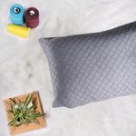 Load image into Gallery viewer, Both Side Quilted Velvet Rectangular Cushion Cover (Set of 2), Grey