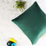 Load image into Gallery viewer, Both Side Quilted Velvet Cushion Cover (Set of 2), Green