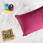Load image into Gallery viewer, Both Side Quilted Velvet Rectangular Cushion Cover (Set of 2), Maroon