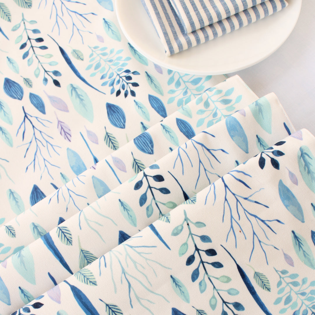 Refreshing Waterfall Exotic Canvas Table Runner for a Summery Look With Tassel