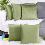 Load image into Gallery viewer, Soft Luxurious Velvet Cushion Covers Set of 5, Mehndi