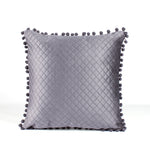 Load image into Gallery viewer, Both Side with PomPom Quilted Velvet Cushion Cover (Set of 2), Grey
