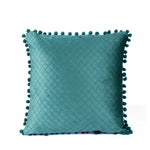 Load image into Gallery viewer, Both Side with PomPom Quilted Velvet Cushion Cover (Set of 2), Green
