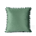 Load image into Gallery viewer, Both Side with PomPom Quilted Velvet Cushion Cover (Set of 2), Green