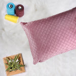 Load image into Gallery viewer, Both Side Quilted Velvet Rectangular Cushion Cover (Set of 2), Peach