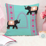 Load image into Gallery viewer, Elephant Printed Cotton Canvas Cushion Covers, Set of 5