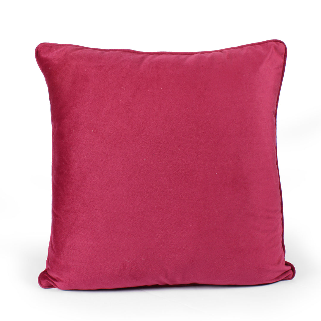 Velvet Cushion Cover With Piping - Perfect for Home Décor Set of 2, Maroon