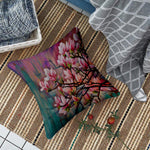 Load image into Gallery viewer, Floral Pink Flower Printed Canvas Cotton Cushion Covers, Set of 5