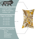 Load image into Gallery viewer, Yellow & Grey Floral Printed Canvas Cotton Rectangular Cushion Covers, Set of 2