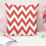 Load image into Gallery viewer, Red Geometrical Ikat Ethnic Printed Canvas Cotton Cushion Covers, Set of 5