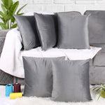 Load image into Gallery viewer, Soft Luxurious Velvet Cushion Covers Set of 5, Grey