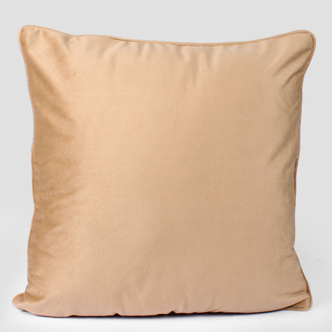 Velvet Cushion Cover With Piping - Perfect for Home Décor Set of 2, Brown