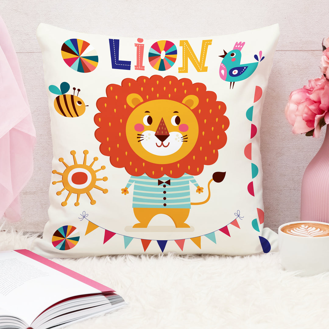 Animal Printed Cotton Canvas Decorative Cushion Cover , Set of 2