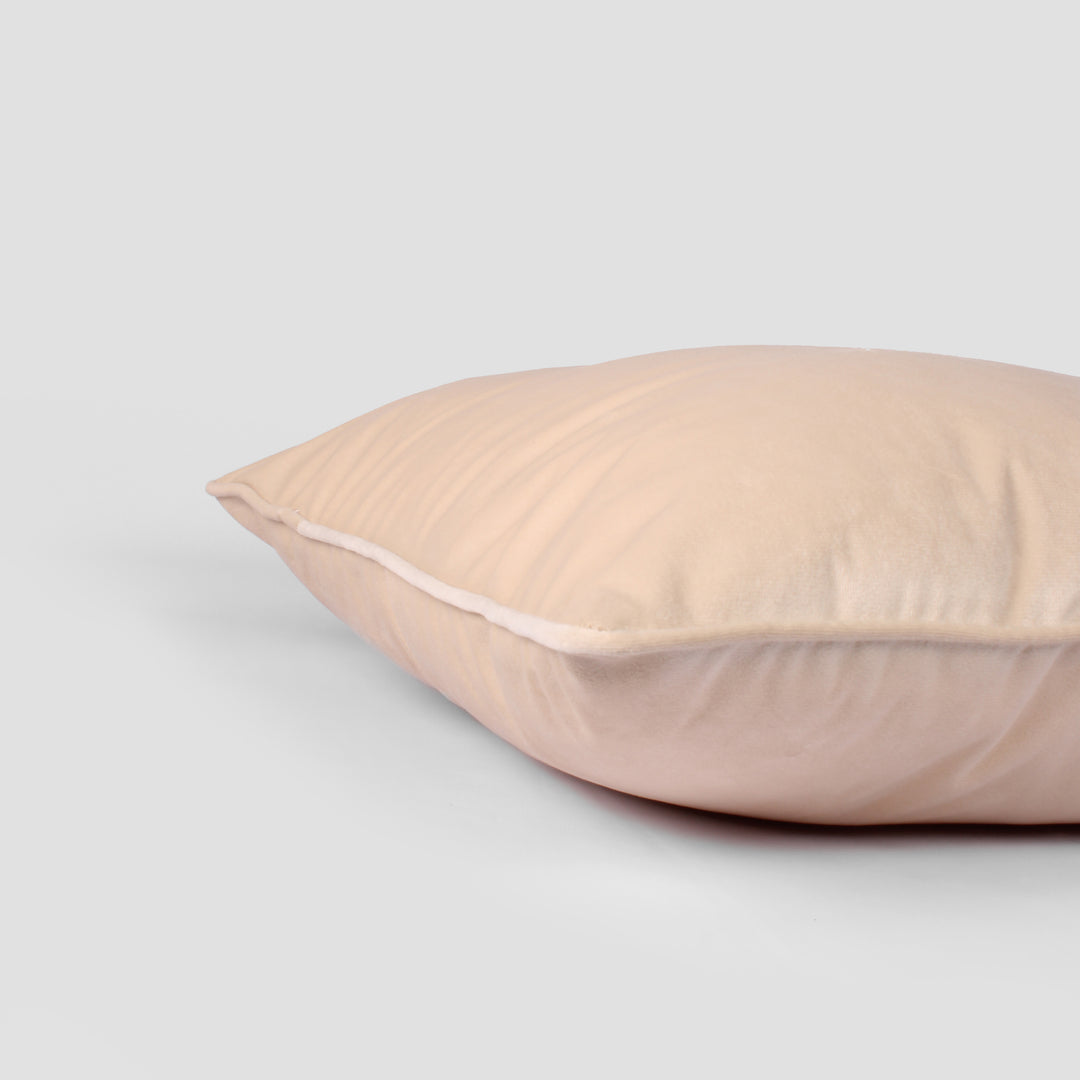 Velvet Cushion Cover With Piping - Perfect for Home Décor Set of 5, Beige