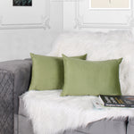 Load image into Gallery viewer, Soft Luxurious Velvet Cushion Covers Rectangular Set of 2 ,Mehndi