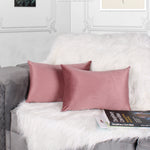 Load image into Gallery viewer, Soft Luxurious Velvet Cushion Covers Rectangular Set of 2 ,Peach