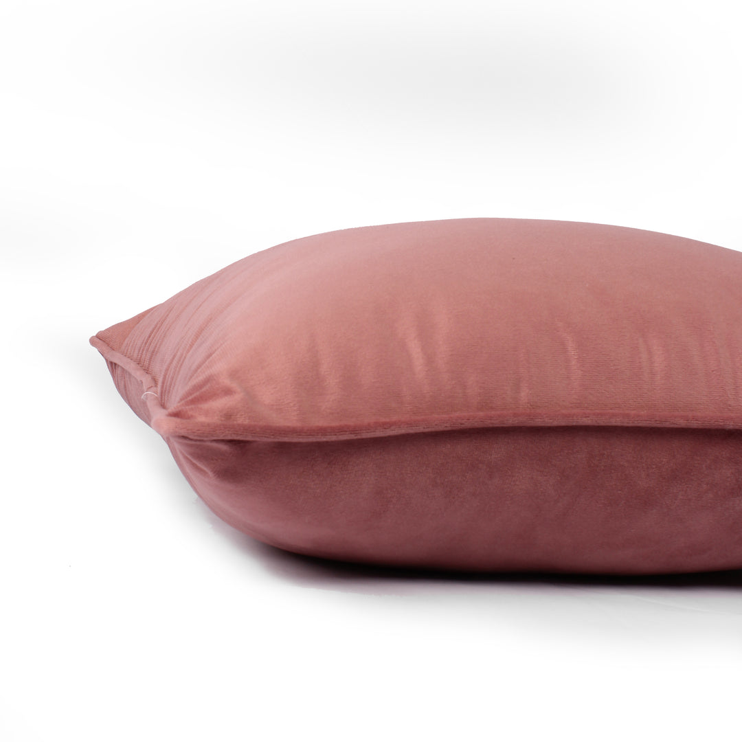 Velvet Cushion Cover With Piping - Perfect for Home Décor Set of 2, Peach
