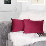 Load image into Gallery viewer, Soft Luxurious Velvet Cushion Covers Rectangular Set of 2 ,Maroon