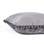 Load image into Gallery viewer, Both Side with PomPom Quilted Velvet Cushion Cover (Set of 2), Grey

