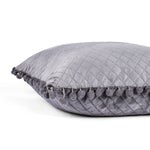 Load image into Gallery viewer, Both Side with PomPom Quilted Velvet Cushion Cover (Set of 2), Grey