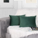 Load image into Gallery viewer, Soft Luxurious Velvet Cushion Covers Rectangular Set of 2 ,Green