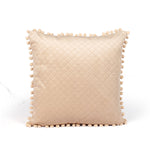 Load image into Gallery viewer, Both Side with PomPom Quilted Velvet Cushion Cover (Set of 5), Beige