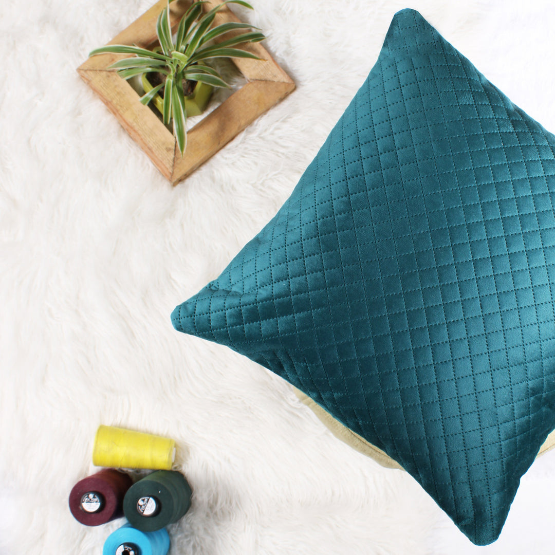 Both Side Quilted Velvet Cushion Cover (Set of 2), luxury