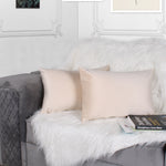 Load image into Gallery viewer, Soft Luxurious Velvet Cushion Covers Rectangular Set of 2 ,Beige