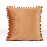 Load image into Gallery viewer, Both Side with PomPom Quilted Velvet Cushion Cover (Set of 5), Brown