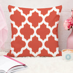 Load image into Gallery viewer, Red Geometrical Ikat Ethnic Printed Canvas Cotton Cushion Covers, Set of 5
