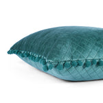Load image into Gallery viewer, Both Side with PomPom Quilted Velvet Cushion Cover (Set of 2), Green