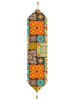 Load image into Gallery viewer, Geometric Cotton Canvas Table Runner With Tassel