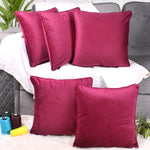 Load image into Gallery viewer, Velvet Cushion Cover With Piping - Perfect for Home Décor Set of 5, Maroon
