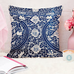 Load image into Gallery viewer, Ethnic Blue Printed Canvas Cotton Cushion Covers, Set of 2