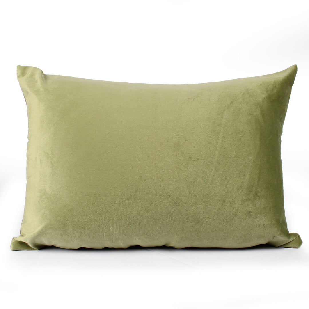 Soft Luxurious Velvet Cushion Covers Rectangular Set of 2 ,Mehndi