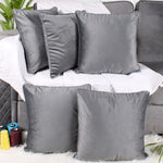 Load image into Gallery viewer, Velvet Cushion Cover With Piping - Perfect for Home Décor Set of 5, Grey