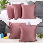 Load image into Gallery viewer, Velvet Cushion Cover With Piping - Perfect for Home Décor Set of 5, Peach