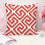 Load image into Gallery viewer, Red Geometrical Ikat Ethnic Printed Canvas Cotton Cushion Covers, Red Set of 2 (24 x 24 Inches)