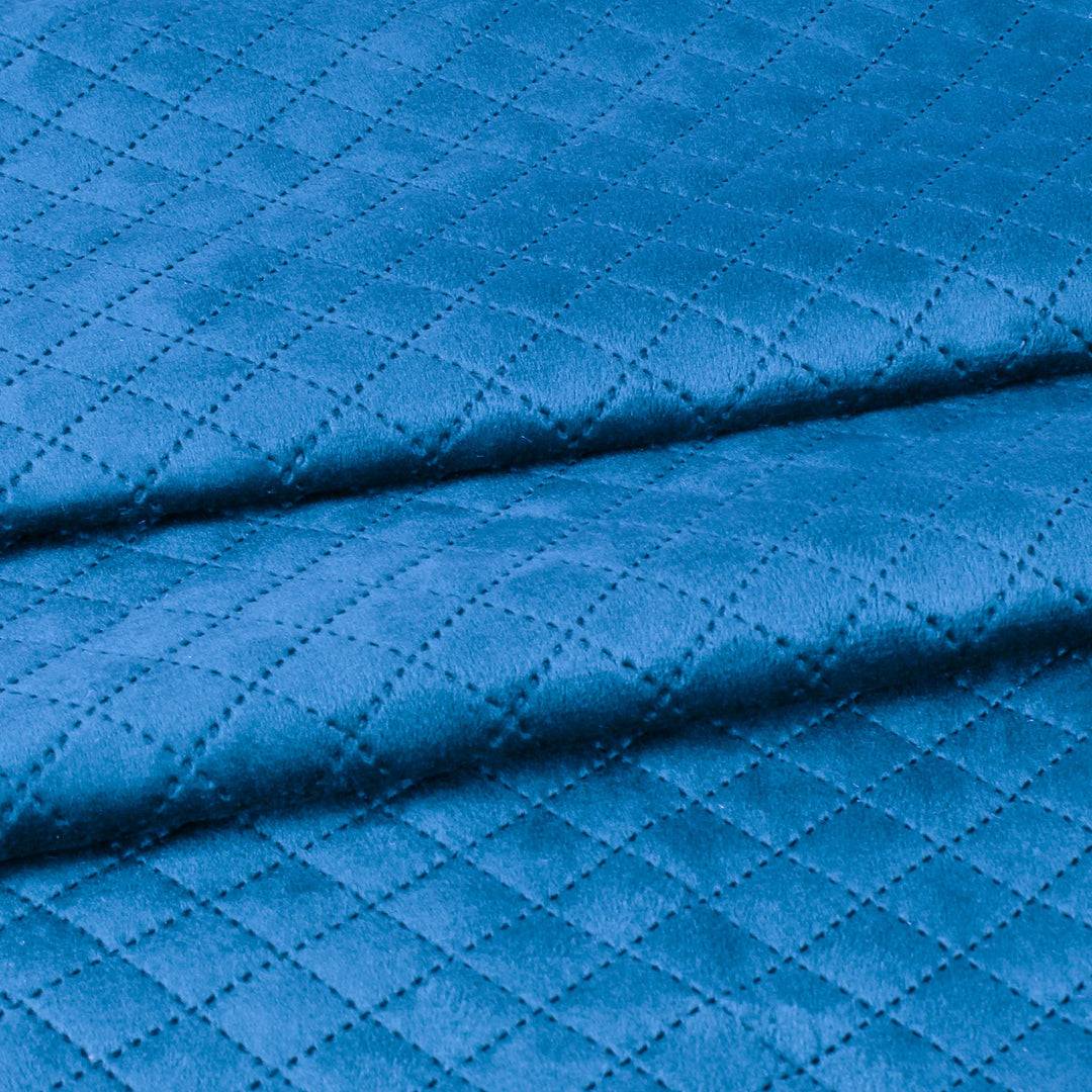 Both Side Quilted Velvet Cushion Cover (Set of 5), Blue