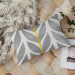Load image into Gallery viewer, Yellow & Grey Floral Printed Canvas Cotton Rectangular Cushion Covers, Set of 2