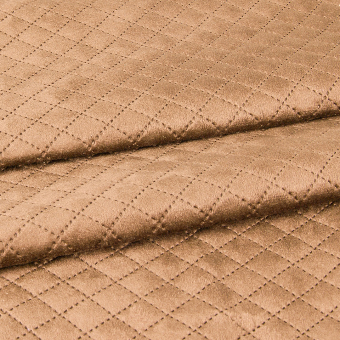 Both Side with PomPom Quilted Velvet Cushion Cover (Set of 5), Brown